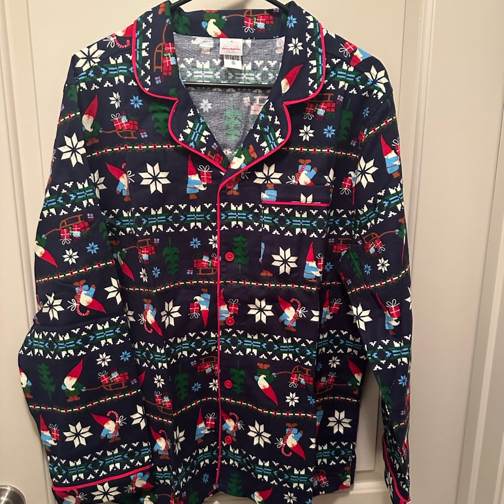 Hanna Andersson gnome adult flannel pj top